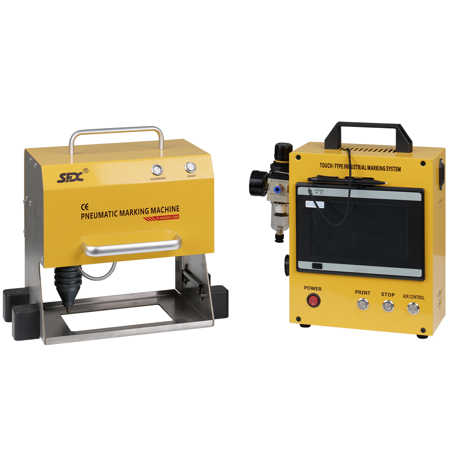 SFX 150*80mm Pneumatic Marking Machine Dot Peen Marking Machine VIN Code Frame Nameplate Engraving Machine